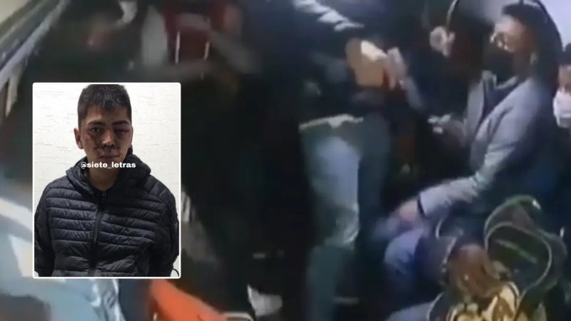 Pasajeros golpean a ladrón que los asaltó en la combi (VIDEO)