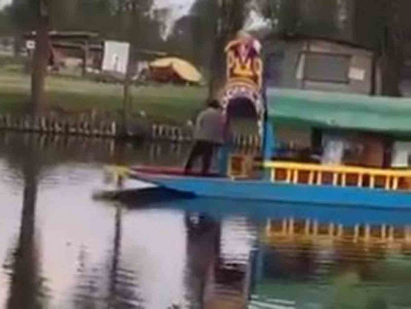 Difunden fotografías de turista orinando desde trajinera en Xochimilco