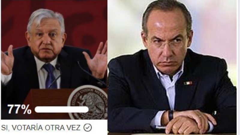 Partido de CALDERÓN lanza encuesta para ver si la gente VOLVERÍA a VOTAR por AMLO y ARRASA el presid