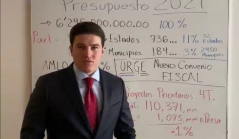 Se burlan en redes de Samuel García tras no saber escribir las cifras del Presupuesto de Egresos