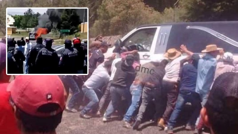 Pobladores del EDOMEX queman carroza fúnebre tras Fake News