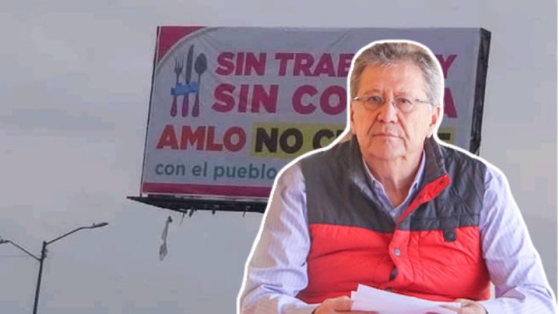 Denuncian que alcalde antorchista paga con DINERO PÚBLICO espectaculares AntiAMLO 