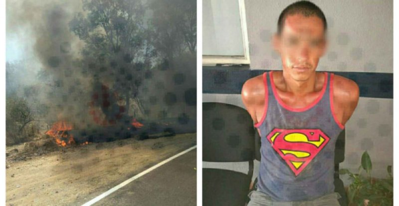 Policía detiene a hombre por incendiar intencionalmente pastizales. 