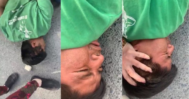 Mujer somete con llave a acosador y lo arrastra por calles de Monterrey