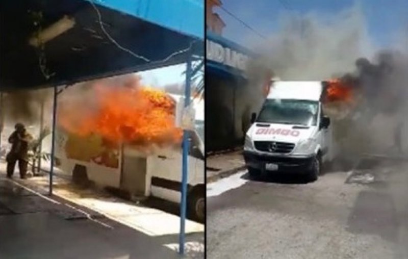 Incendian camiones de BIMBO en Tamaulipas y disparan a instalaciones (VIDEO)