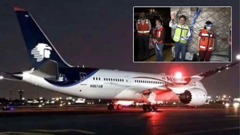 Llega a México tercer avión de Aeroméxico cargado con millones de equipos para enfrentar el coronavi