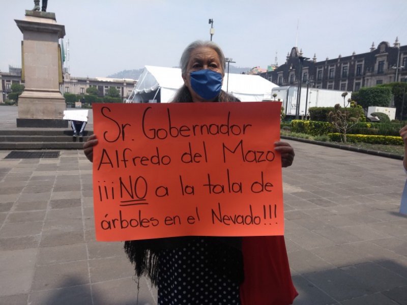 Mexiquenses exigen a Del Mazo frenar con la deforestación irracional en el Nevado de Toluca. 