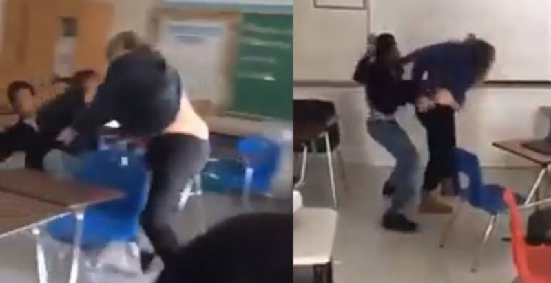 VIDEO: Maestra y alumno se agarran brutalmente a golpes. y
