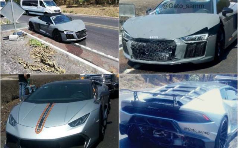 #ChoqueMillonario: Lamborghini y Audi A8 chocan en autopista de Tepoztlán.