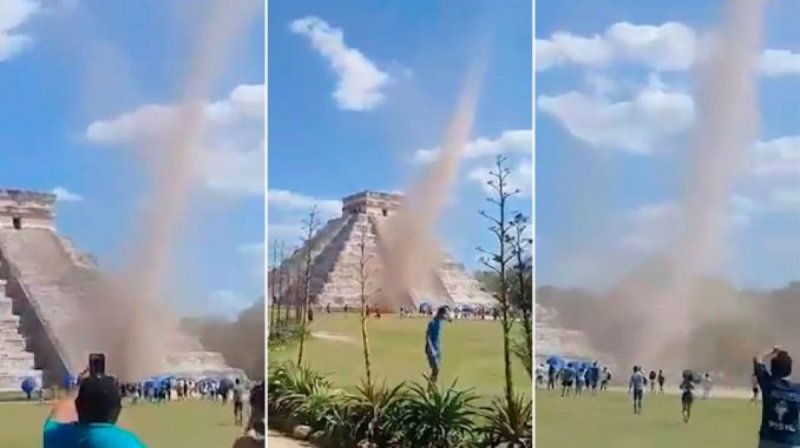 Sorprende fusión de tornado y serpiente emplumada en Chichén Itzáy