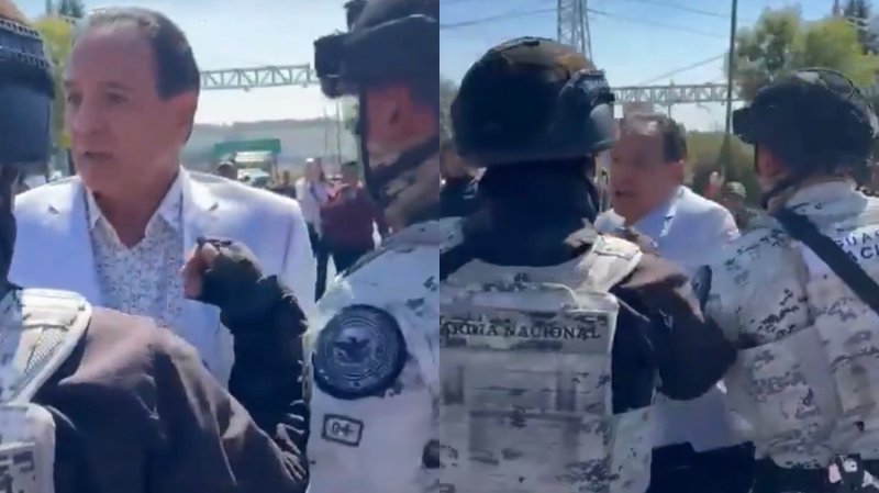 “Yo soy autoridad municipal”: Regidor panista agrede a Guardia Nacional y manifestantes 