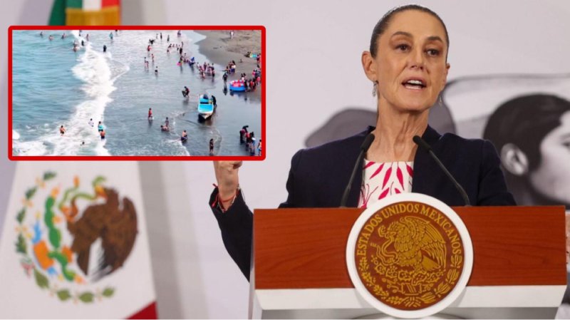 Sheinbaum despedaza a TV Azteca por mentir sobre playas de Veracruz 