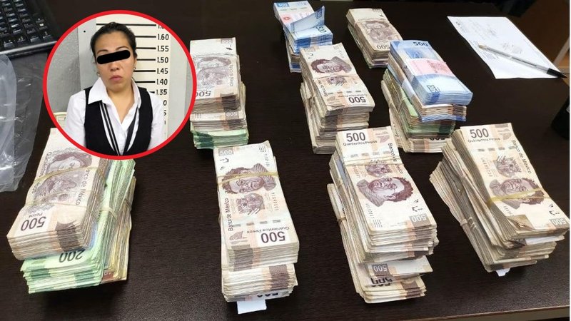 Detienen a empleada del banco con 1.9 mdp en efectivo que se acababa de robar 