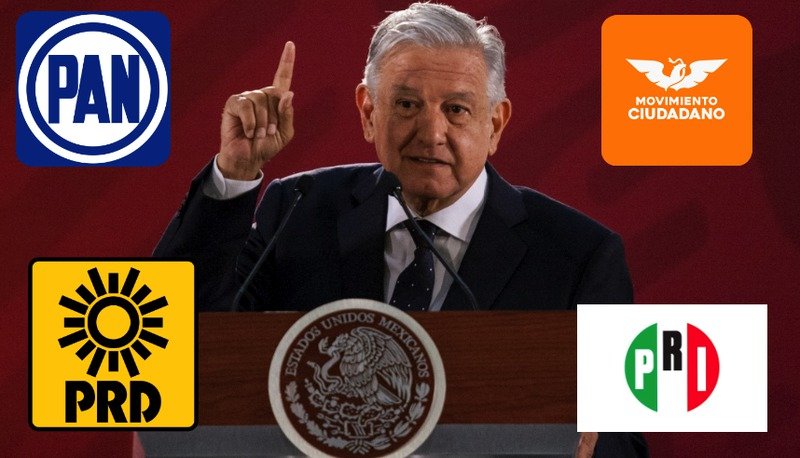 PRI, PAN, PRD y MC contra ley de AMLO que baja sueldo a altos funcionarios