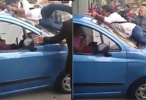 Mujer atropella a estudiante e intenta darse a la fuga; jóvenes se lo impiden (VIDEO)