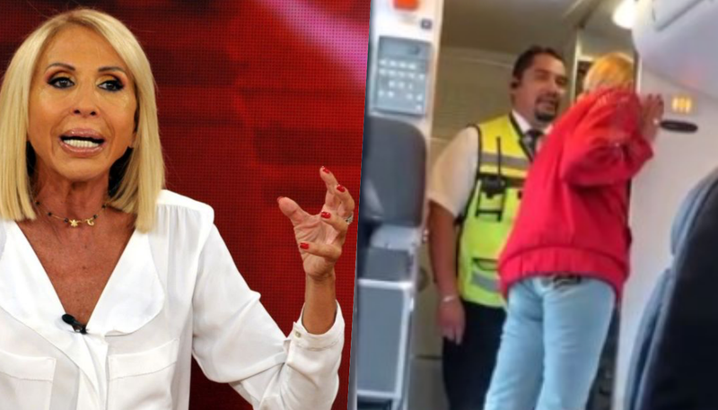 Laura Bozzo arma escándalo y retrasa despegue de avión en CDMX.