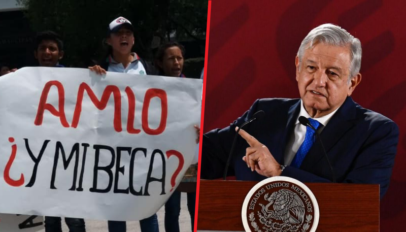 PRI acarrea estudiantes del EDOMEX para manifestarse y exigirle el pago de becas a AMLO.