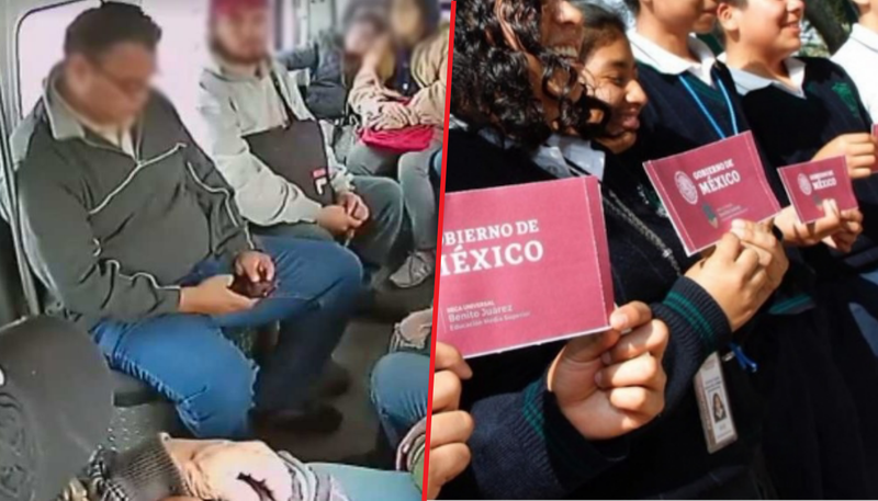 Malandros roban mil novecientos pesos de becas AMLO a tres estudiantes en transporte público.