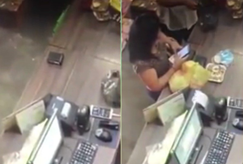 Mujer roba cartera a humilde vendedor de dulces (VIDEO)