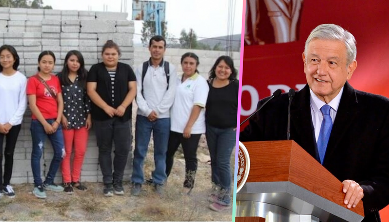 Estudiantes de Telebachillerato donan su beca AMLO para la construcción de escuela en Queretaro.
