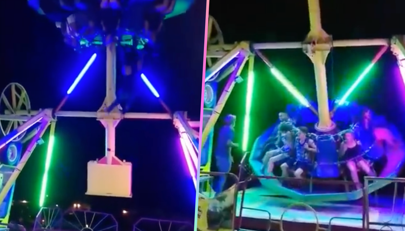 VIDEO: Mujer cae brutalmente de juego mecánico en movimiento en feria de Ciudad Juárez.