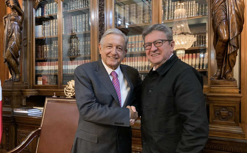 Se reúne AMLO con Melenchon, líder de izquierda y de Francia Insumisa. 