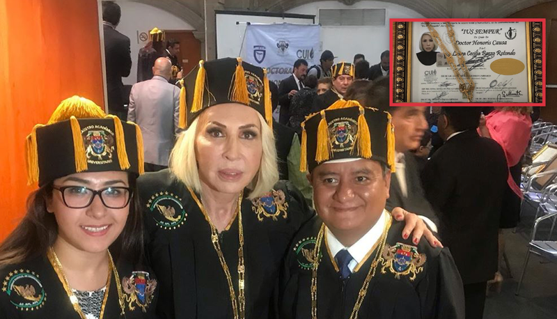 Exhiben a Laura Bozzo por haber pagado 30 mil pesos por Honoris Causa. 