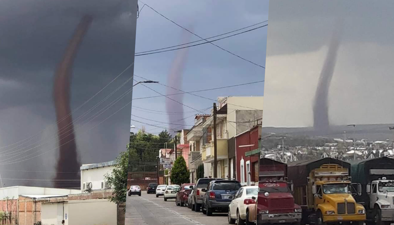 (VIDEO) Impresionante tornado sorprende a los habitantes de Fresnillo, Zacatecas.