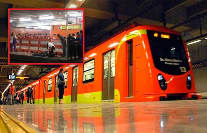 Joven asoma la cabeza para ver si venía el metro y recibe fuerte golpe de vagón; cae desmayado.