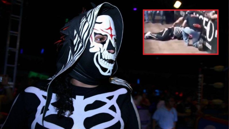 La Parka sufre terrible accidente y pierde el conocimiento en plena lucha en Monterrey (VIDEO)