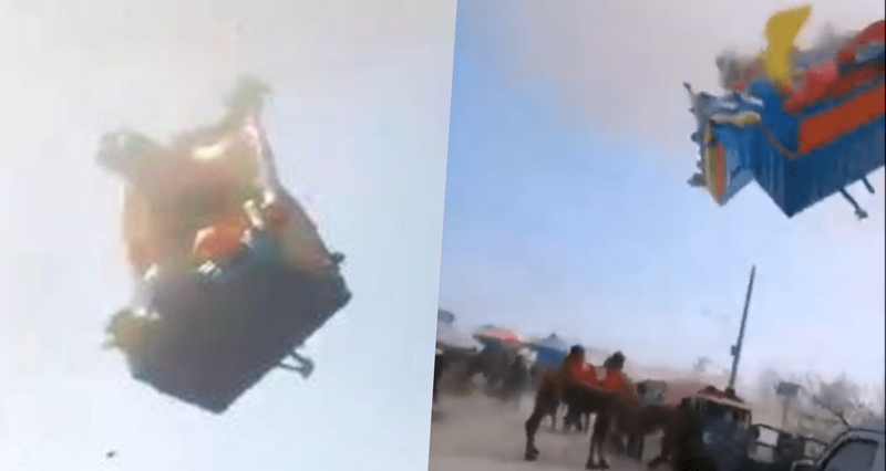 #VIDEO: Dos niños muertos y 19 heridos tras salir volando de brincolín inflable por un tornado.