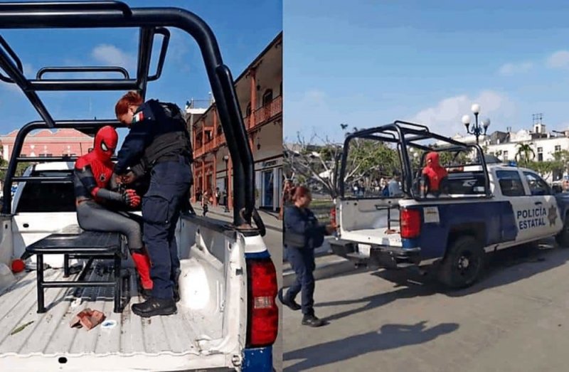 Por andar de broncudo, detienen al Hombre Araña en Tampico