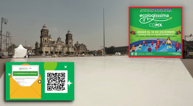 ¿Listo para patinar? Mañana se inaugura la pista de hielo ecológica en el Zócalo 