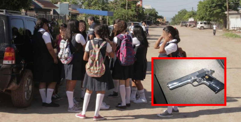 Detienen a alumno de secundaria por entrar a su escuela armado