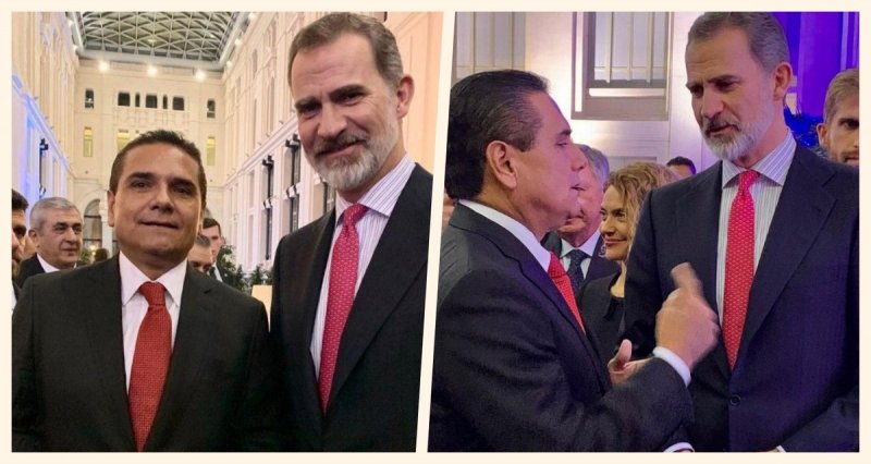 Gobernador priista de Michoacán se va de gira por España; saluda al rey, lo presume y tuiteros lo tuy