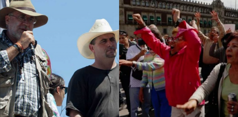 Ciudadanos les gritan “fuera traidores” a los LeBarón y a Sicilia en el Zócalo (VIDEO)