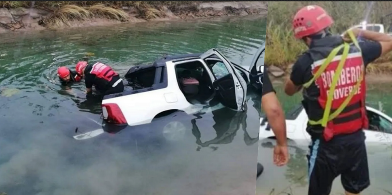 Jóvenes caen con todo y camioneta a canal en SLP y mueren