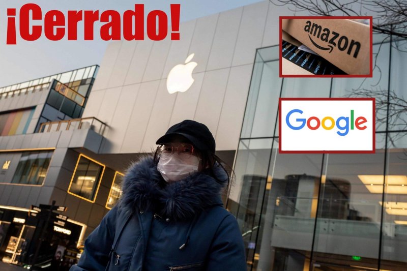 Coronavirus obliga cierres de Google, Amazon y Apple en China