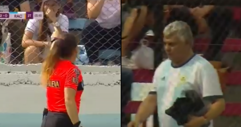 Arbitra enfurece y expulsa a fan que insultó a jugadoras (VIDEO)