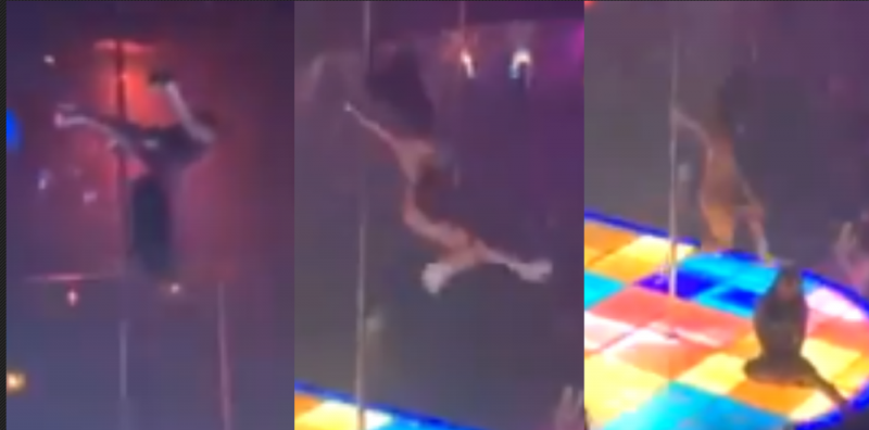 (VIDEO) Stripper cae de tubo de casi 5 metros de altura