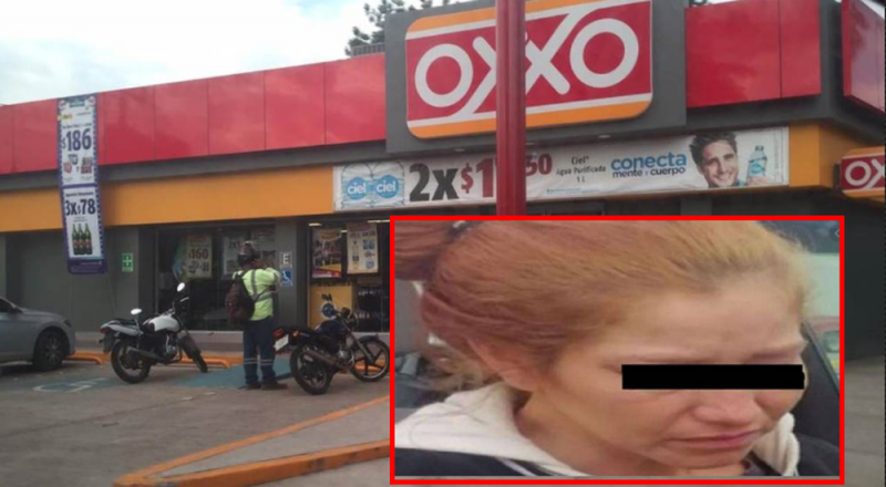 Policía detiene a mujer por intentar regalar a su hijo afuera del Oxxo