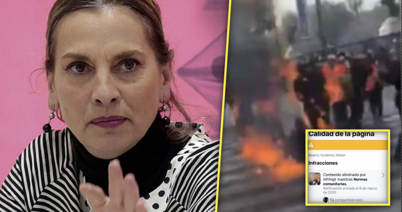 Beatriz Gutiérrez denuncia censura por parte de FACEBOOK; publicó video de #8M y se lo borraron 