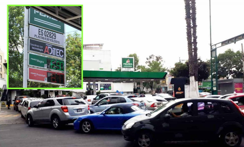 Ciudadanos hacen largas filas para conseguir gasolina a 16.90 en Iztapalapa