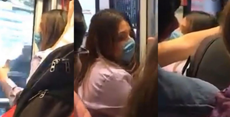 Mujer enfurece y exige que no la toquen en el Metrobús por coronavirus; la apodan #LadyCoronavirus