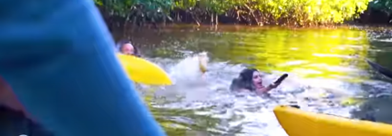 Lizbeth Rodríguez se cae por accidente a rio con cocodrilos en plena cuarentena (VIDEO)