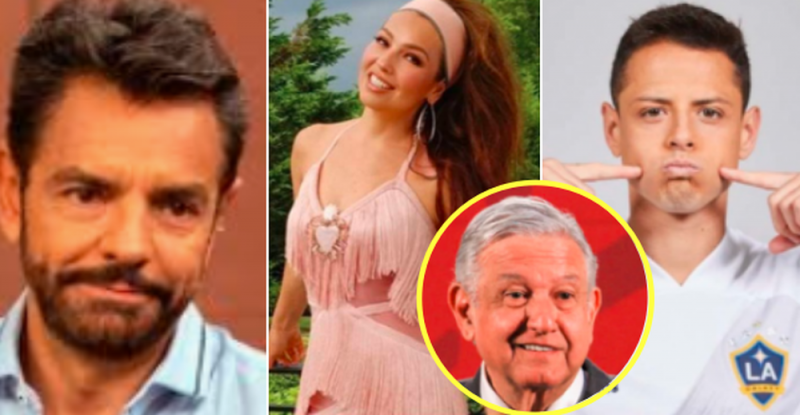 Conservadores recurren a Thalía, Chicharito y a Derbez para atacarnos: AMLO