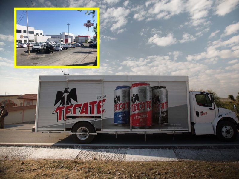 Comando armado ASALTA agencia CERVECERA; se llevan un camión cargado y dos autos