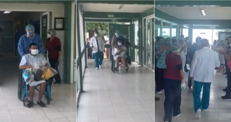 DESPIDEN con aplausos a pacientes dados de ALTA por CORONAVIRUS (VIDEO)