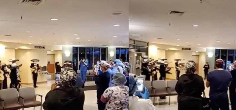 Mariachi les toca EMOTIVA SERENATA a médicos que combaten al Coronavirus