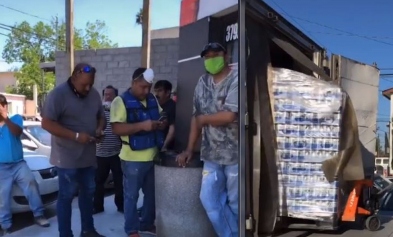 Con gritos y aplausos OVACIONAN a repartidores de Cerveza